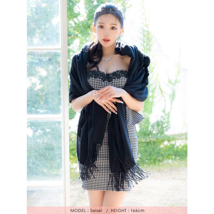 バックファーフリンジニットショール アウター ソフトニット | Tika | 詳細画像8 