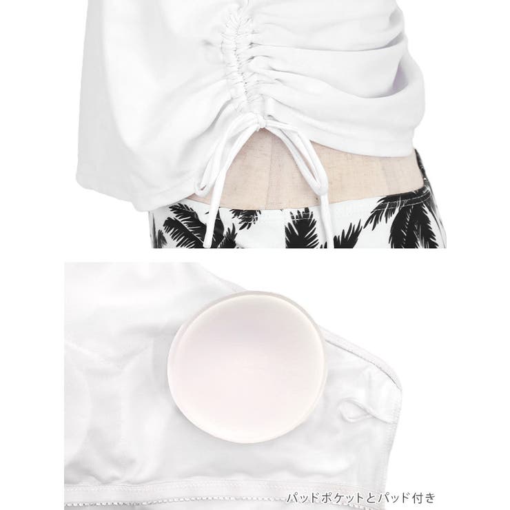 モノトーンボタニカルデザインドロストビスチェビキニ ガーリースイムウェア スポー… | Tika | 詳細画像7 