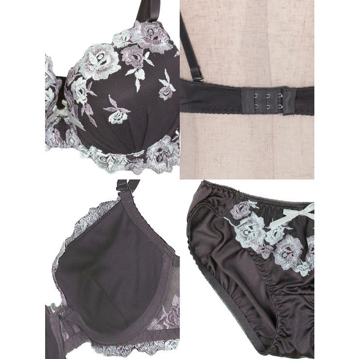 フラワーモチーフ刺繍ブラ＆ショーツセット リボン 3 | Tika | 詳細画像7 