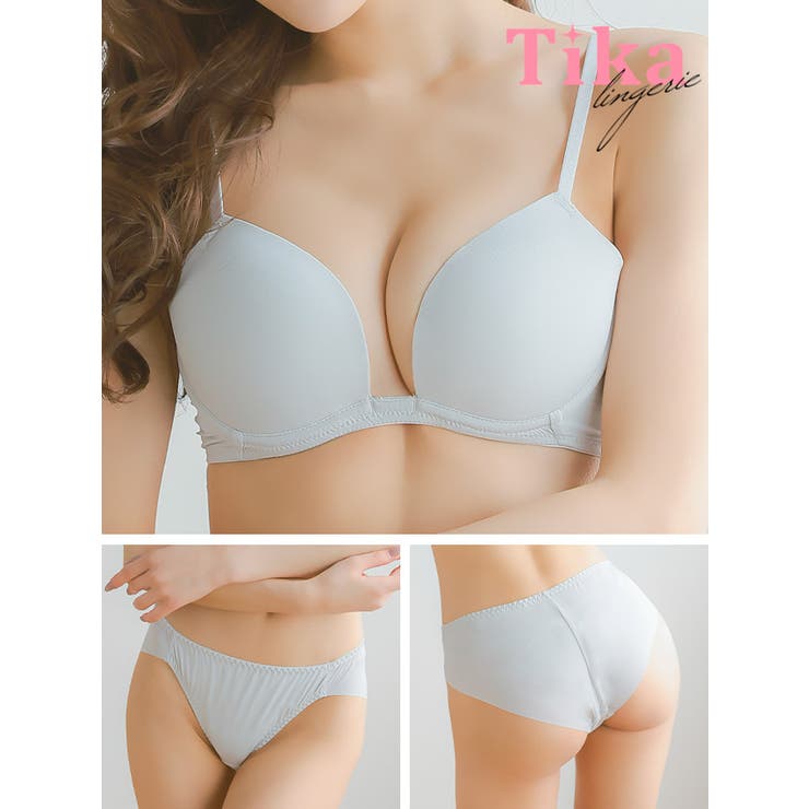 Tika シンプルシームレスブラ＆ショーツセット 勝負下着 | Tika | 詳細画像8 
