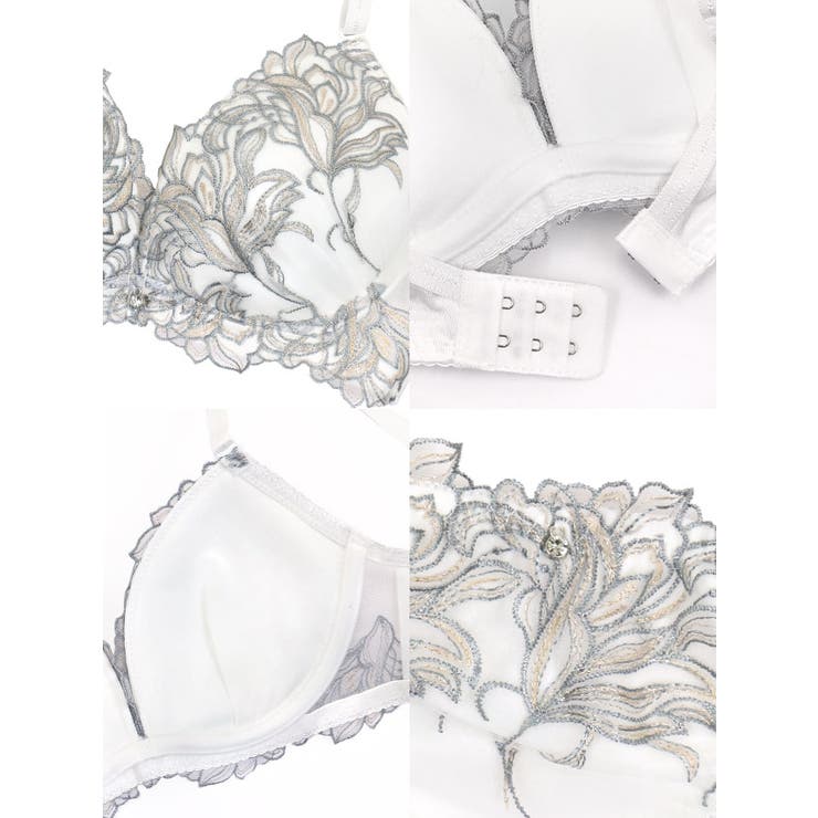 フラワー刺繍レース×ポイントビジューブラ＆ショーツセット 勝負下着 | Tika | 詳細画像7 