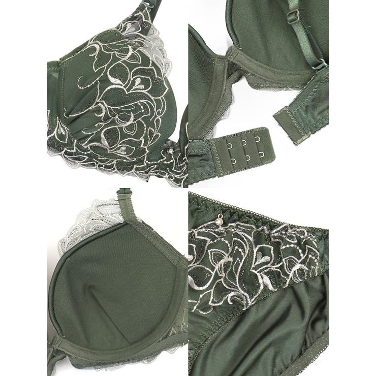 エバーグリーンレースブラ＆ショーツセット セクシーランジェリー 勝負下着 | Tika | 詳細画像7 