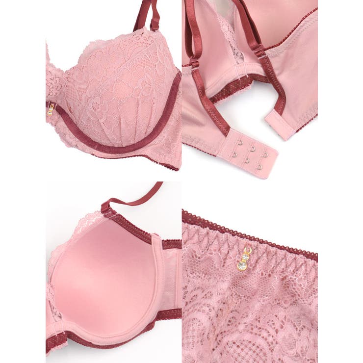 フロントレース×パイピングテープビジューブラ＆ショーツセット | Tika | 詳細画像7 