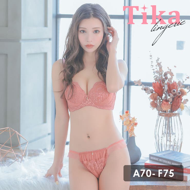 サイドシアー×フラワーレースポイントビジューブラ＆ショーツセット | Tika | 詳細画像1 