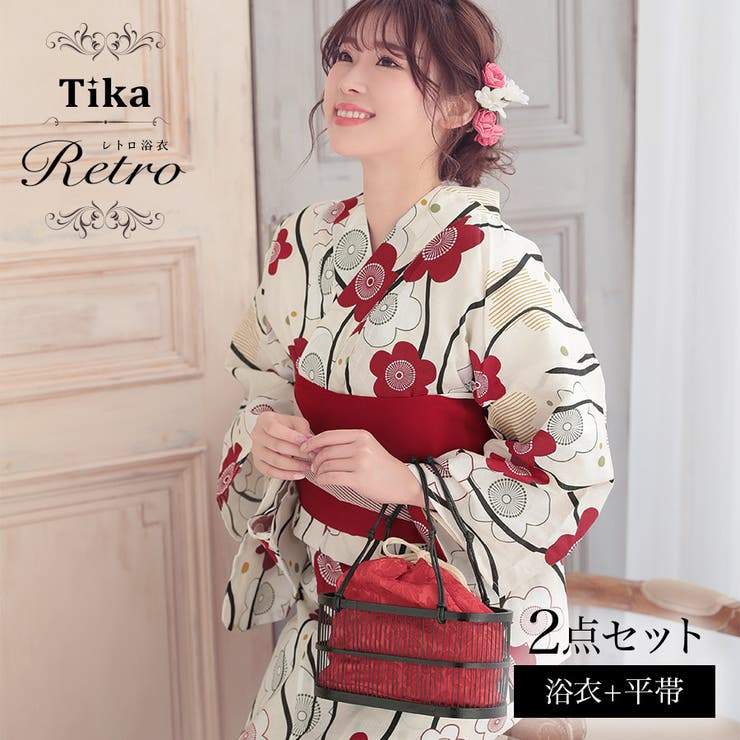 Tika 大正ロマン梅×流水紋浴衣2点セット レディース浴衣 | Tika | 詳細画像1 