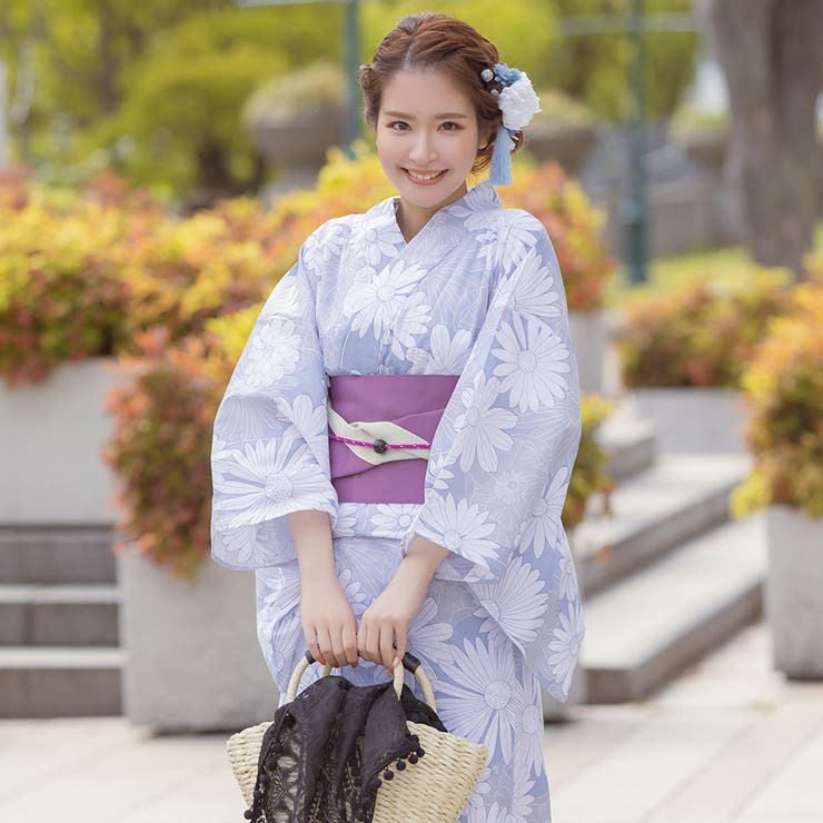 浴衣 Tika 濃紺菖蒲柄浴衣3点セット 妖艶浴衣 粋浴衣[品番：XK000013442