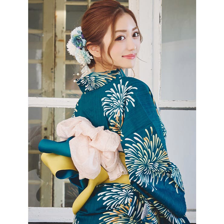 ソフトオーガンジー×フラワー飾り兵児帯浴衣小物飾り帯和装小物ピンクベージュグレーモカパープルネイビーブラック花柄Tikaティカ