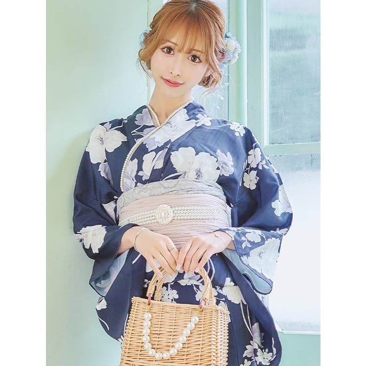 フラワー総レース×縁取りパール飾りつけ衿 重ね衿 浴衣小物[品番 フラワー総レース×縁取りパール飾りつけ衿 重ね衿 浴衣小物[品番