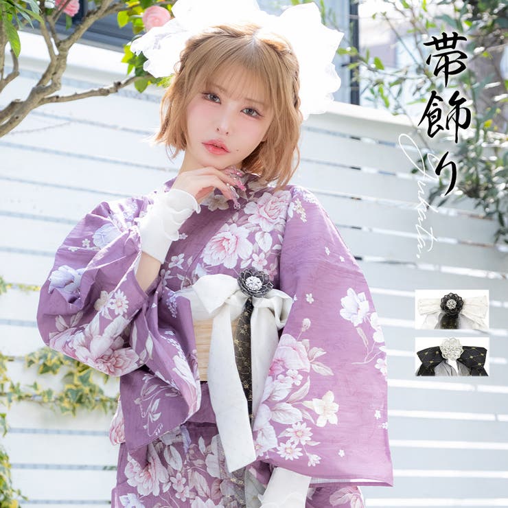 フラワーモチーフ×チュールリボンクリップ 浴衣小物 和装小物 | Tika | 詳細画像1 
