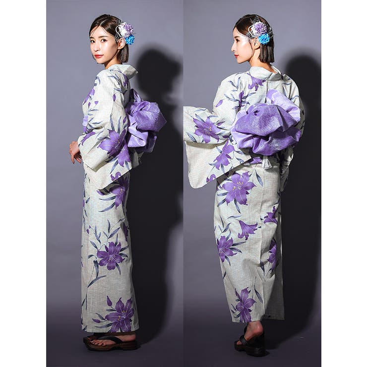 専用　再購入　白鷺文様 浴衣 （紫）　0017 楽天市場】Yukata with egret pattern,Purple, Japanese and