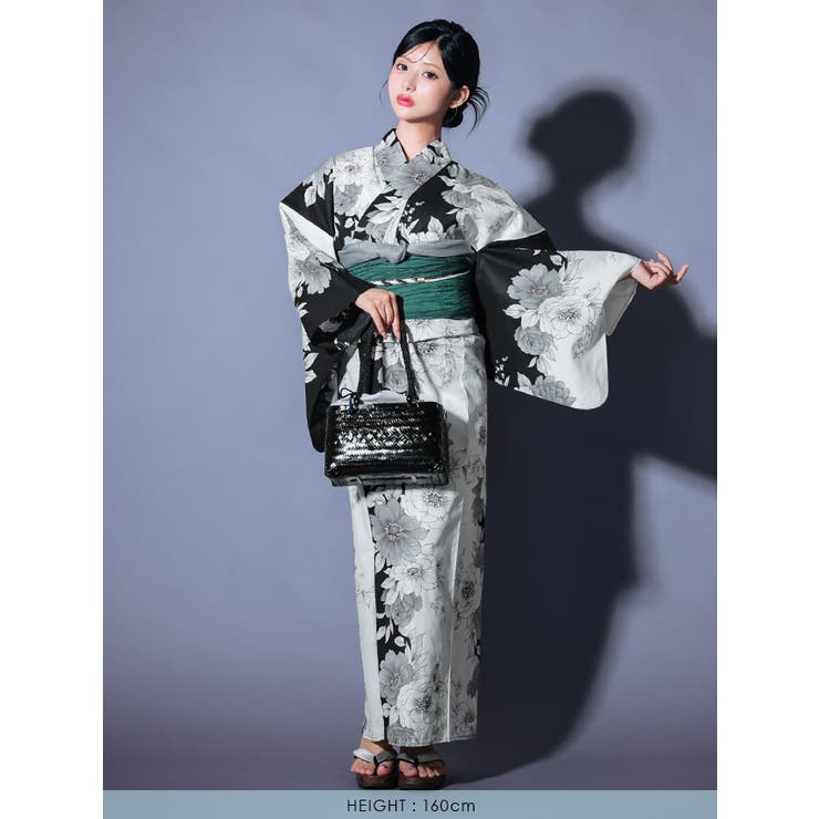 Tika 粋モダン市松牡丹兵児帯浴衣2点セット 浴衣 | Tika | 詳細画像7 