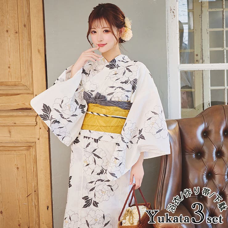 楽天市場】Tika 上品×ガーリーフラワー浴衣3点セット 浴衣セット