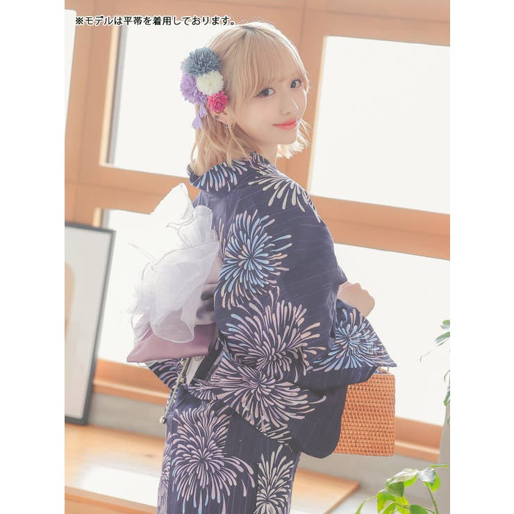 Tika 紺地に花火柄浴衣2点セット 浴衣 | Tika | 詳細画像4 