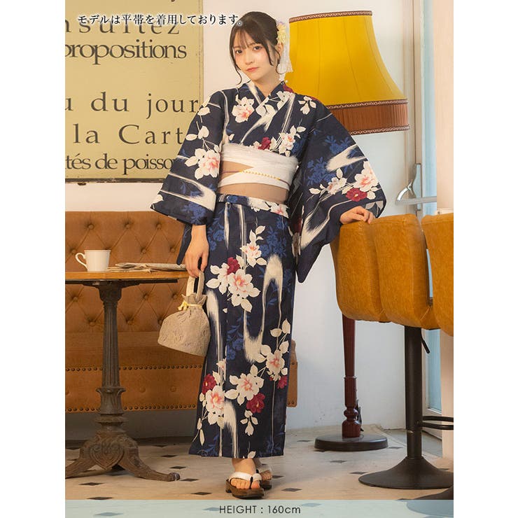 Tika 濃紺×大輪椿レトロモダン浴衣2点セット 浴衣 | Tika | 詳細画像7 