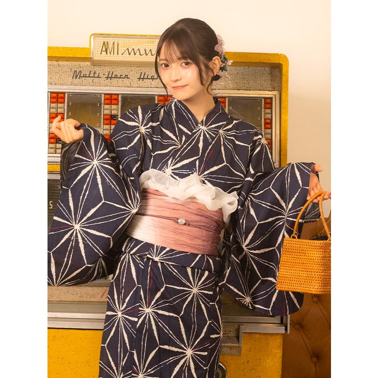 Tika ネイビー×麻の葉粋浴衣2点セット 浴衣 | Tika | 詳細画像2 