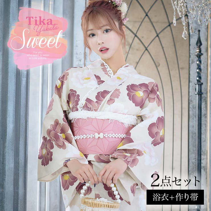 Tika 艶めき大輪椿浴衣2点セット 浴衣 | Tika | 詳細画像1 