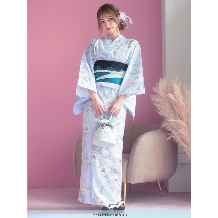 Tika 清楚あざと椿柄浴衣2点セット 浴衣 | Tika | 詳細画像4 