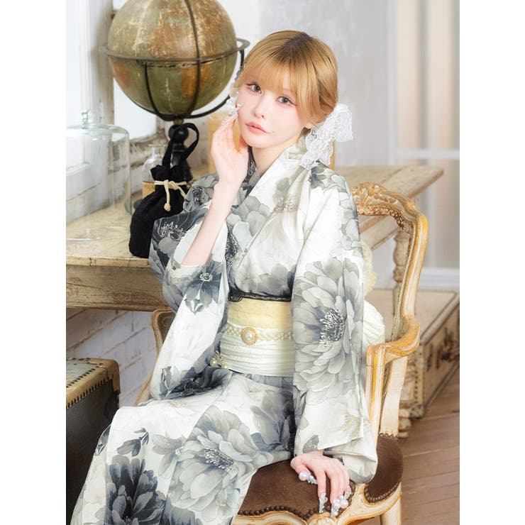 Tika 水彩大輪牡丹浴衣2点セット 浴衣 | Tika | 詳細画像4 