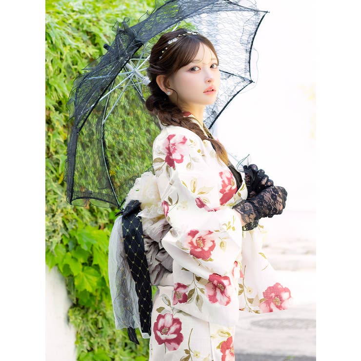 Tika 椿柄レトロ浴衣2点セット 浴衣 | Tika | 詳細画像5 