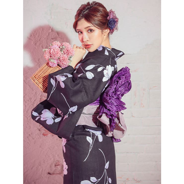 浴衣☆新品未使用☆綿麻☆菖蒲柄☆ブラック 楽天市場】【レディース 浴衣】菊 菖蒲【単品】黒系【6サイズ】L