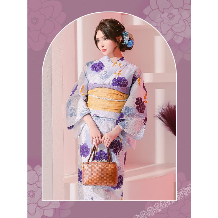 ムラ染め×カラフル華やか乱菊柄浴衣2点セット 浴衣セット