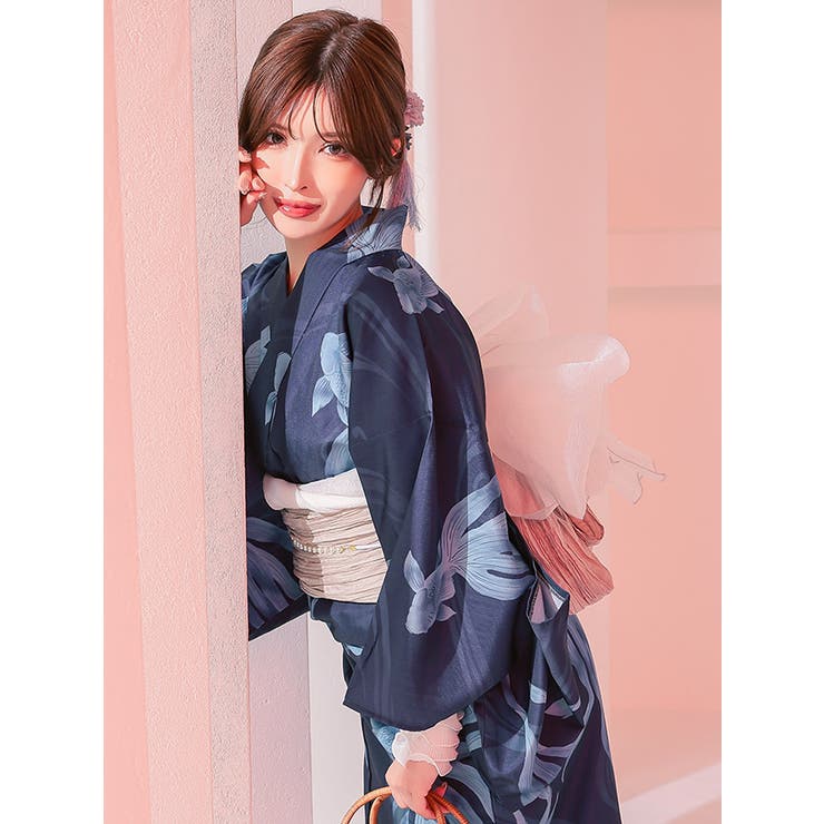流水×金魚柄浴衣3点セット 妖艶浴衣 セクシー浴衣[品番