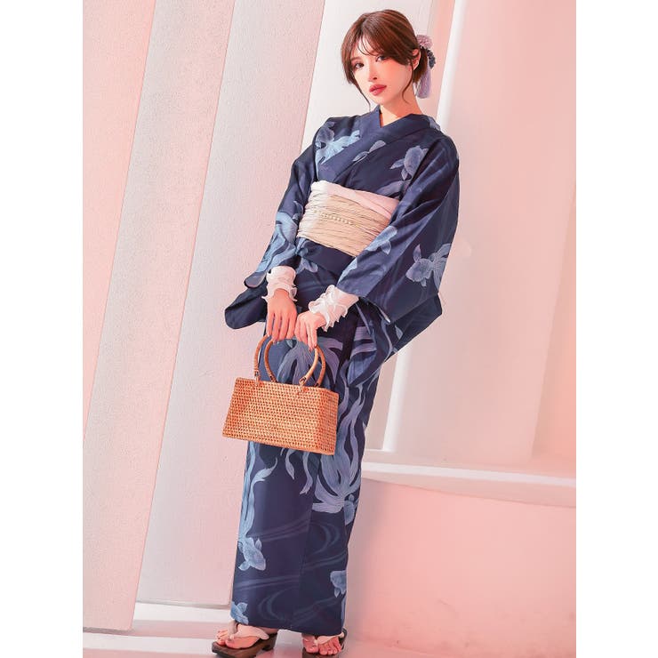 流水×金魚柄浴衣3点セット 妖艶浴衣 セクシー浴衣[品番