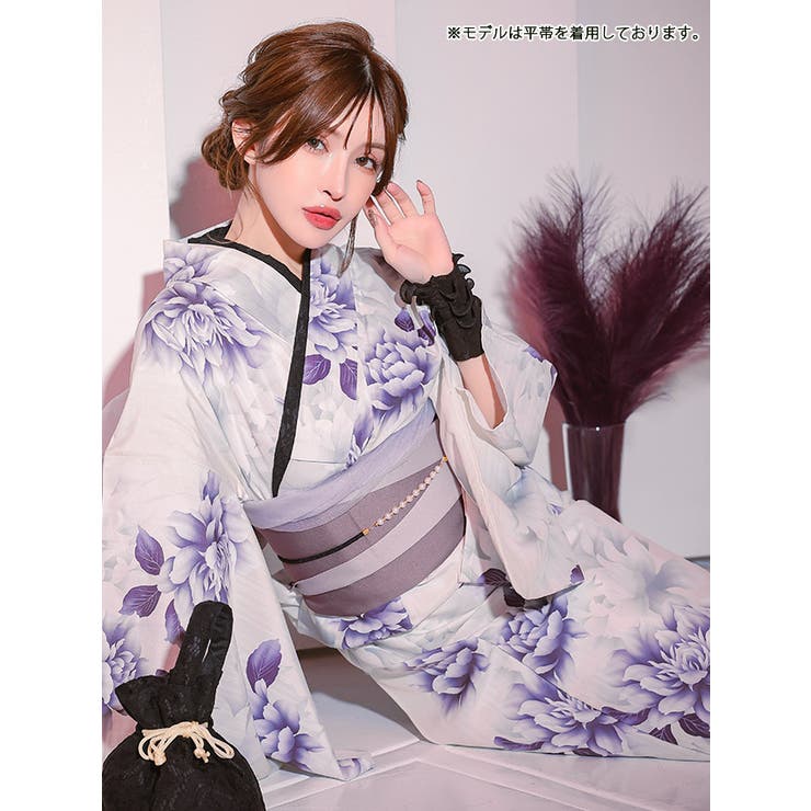 水彩牡丹柄浴衣3点セット 妖艶浴衣 セクシー浴衣[品番