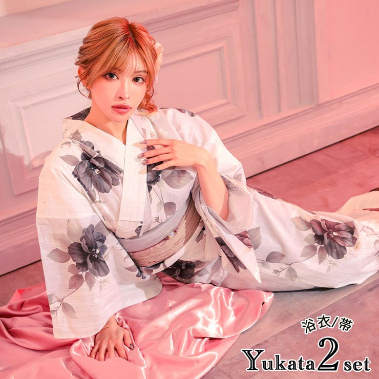 Tika モノトーン牡丹浴衣2点セット 浴衣 | Tika | 詳細画像1 