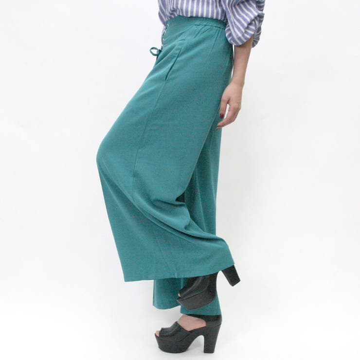 バックゴム ギャザースピンドル エステルワイドパンツ | non-hedge  | 詳細画像2