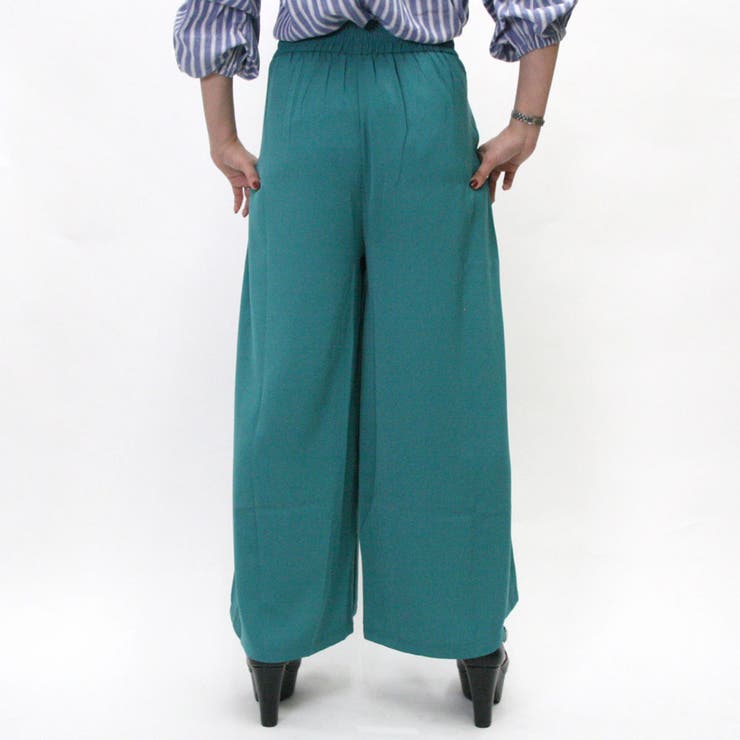 バックゴム ギャザースピンドル エステルワイドパンツ | non-hedge  | 詳細画像3