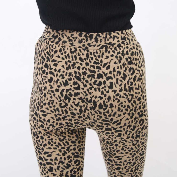 【美品】jumpone レオパードレギンス 34 jumpone ダークレオパード柄 ブラトップ&レギンス 34