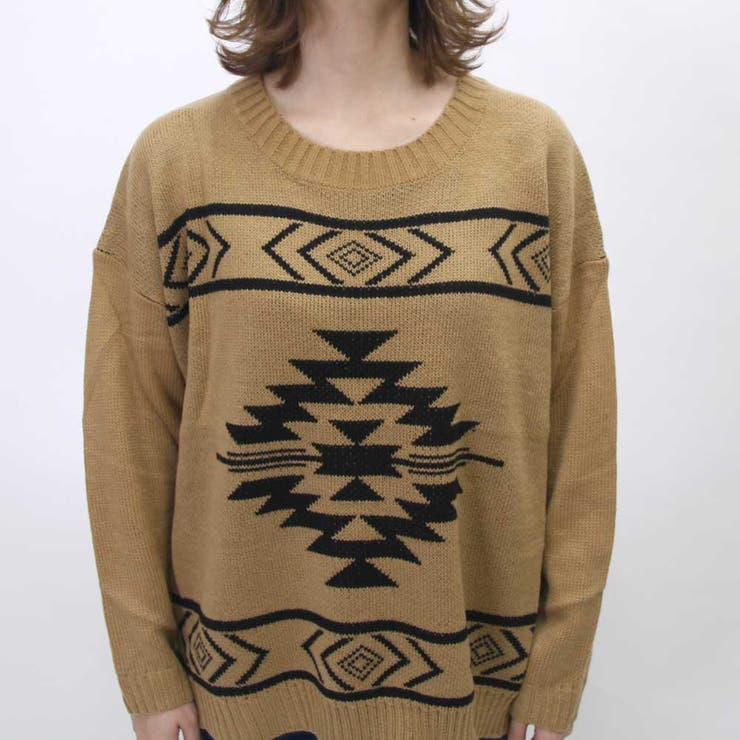 オルテガ柄ニットプルオーバー オルテガ 柄ニット[品番：NHGW0000337