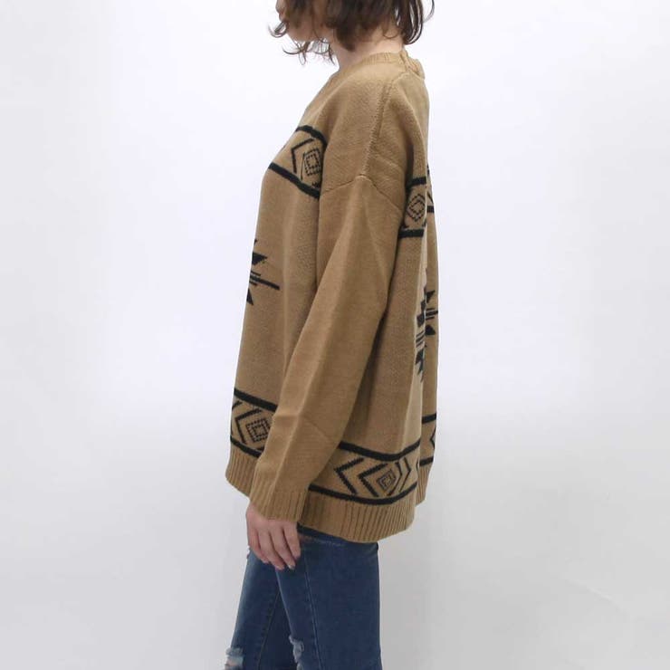 オルテガ柄ニットプルオーバー オルテガ 柄ニット[品番：NHGW0000337