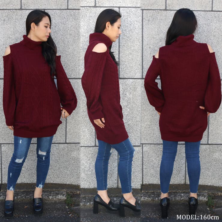 肩開きケーブルニットワンピース 肩あき 肩出し 品番 Nhgw Non Hedge ノンヘッジ のレディースファッション通販 Shoplist ショップリスト