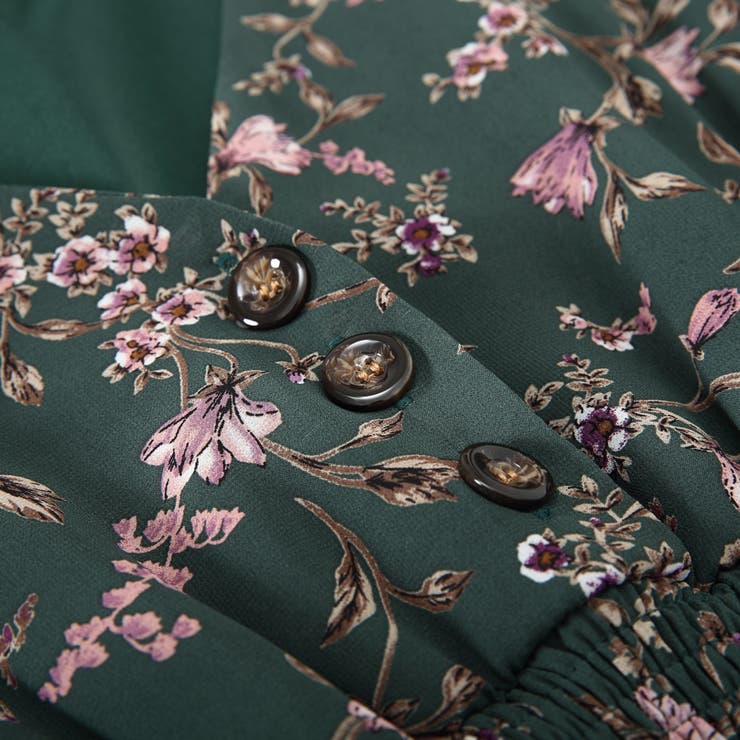 シフォン花柄ロングワンピース マキシワンピース おしゃれ[品番