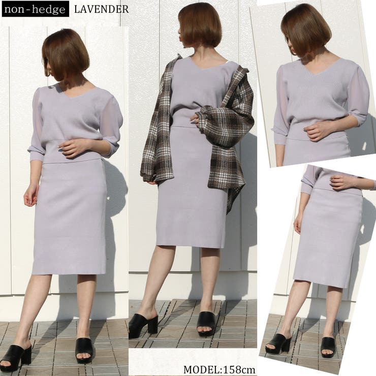 袖シフォンニットトップス ニットスカートセットアップ レディース 品番 Nhgw Non Hedge ノンヘッジ のレディースファッション通販 Shoplist ショップリスト
