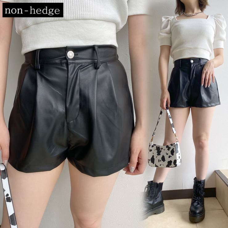 合皮ショートパンツ レディース ファッション[品番：NHGW0001668]｜non