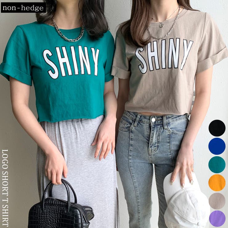 ロゴショート丈Tシャツ レディース ファッション[品番