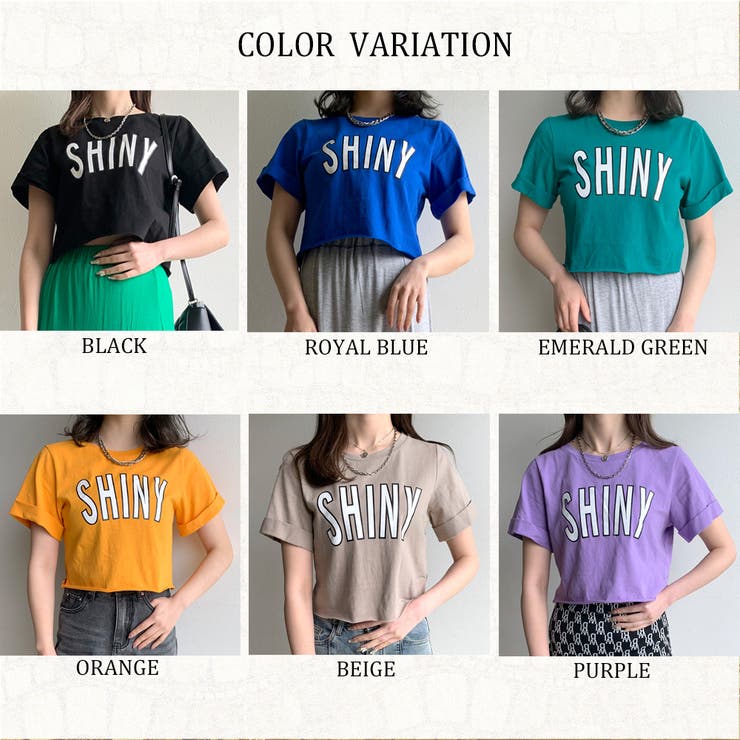 ロゴショート丈Tシャツ レディース ファッション[品番