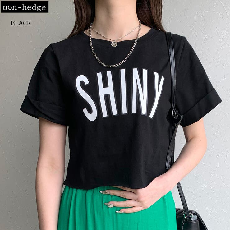 ロゴショート丈Tシャツ レディース ファッション[品番