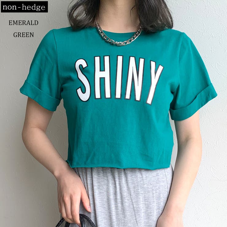 エメラルドグリーン | ロゴショート丈Tシャツ レディース ファッション | non-hedge 