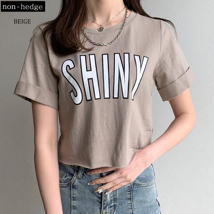 ベージュ | ロゴショート丈Tシャツ レディース ファッション | non-hedge 