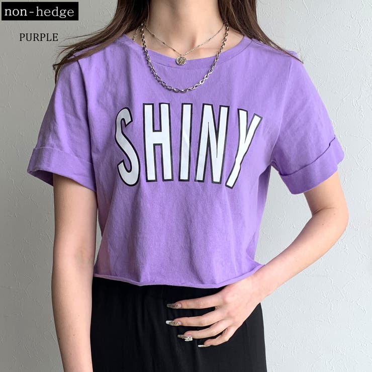 パープル | ロゴショート丈Tシャツ レディース ファッション | non-hedge 