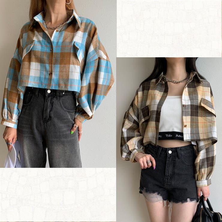 チェック柄ショート丈シャツ[品番：NHGW0002717]｜non-hedge