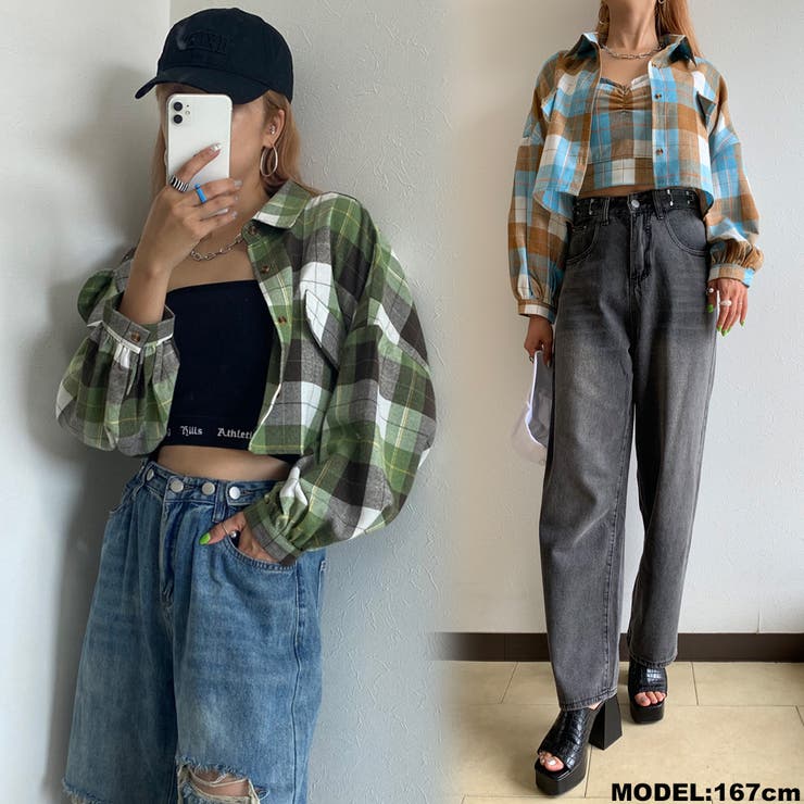 チェック柄ショート丈シャツ[品番：NHGW0002717]｜non-hedge