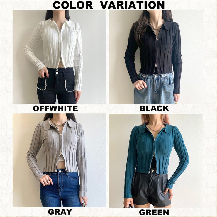 ダブルZIP襟付きニットトップス | non-hedge  | 詳細画像17 