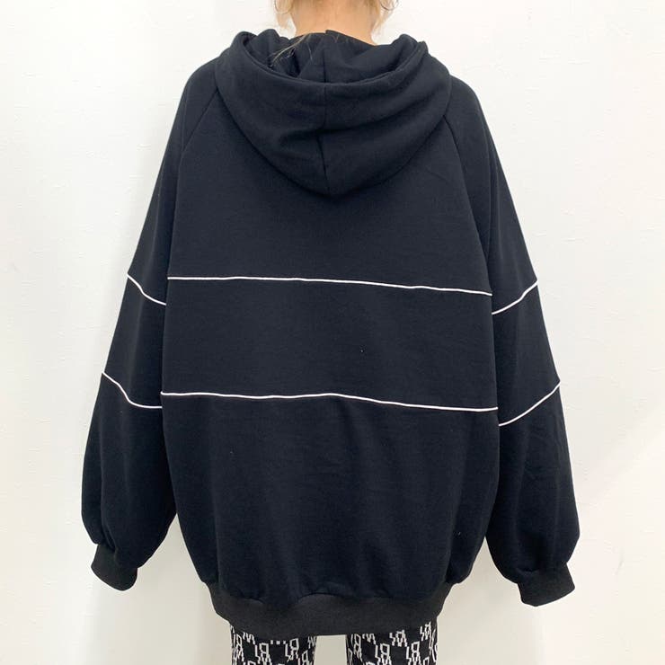 裏毛ハーフZIPパーカーチュニック | non-hedge  | 詳細画像11 