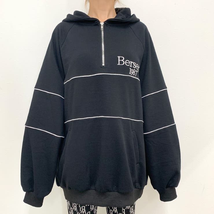裏毛ハーフZIPパーカーチュニック | non-hedge  | 詳細画像9 