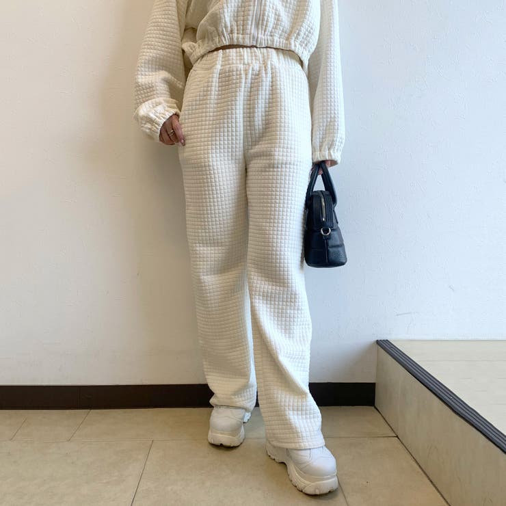 RIKOのボトムス【新品レア品】キルティング ワイドパンツ ホワイト